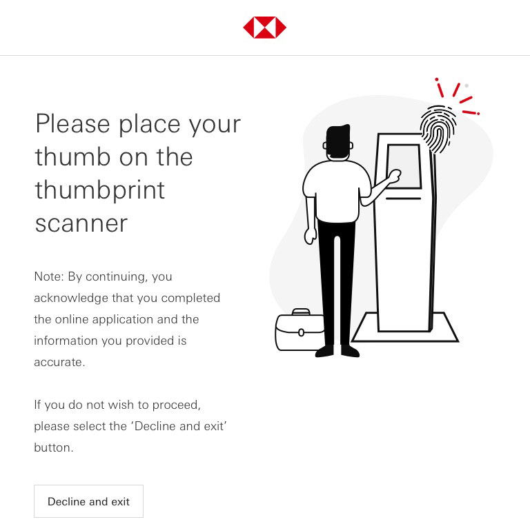 Please your thumb on the thumbprint scanner