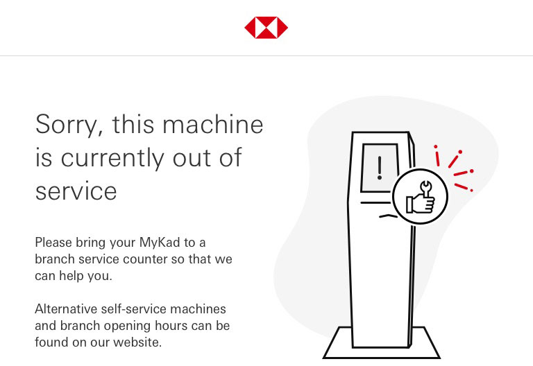 Machine is currently out of service
