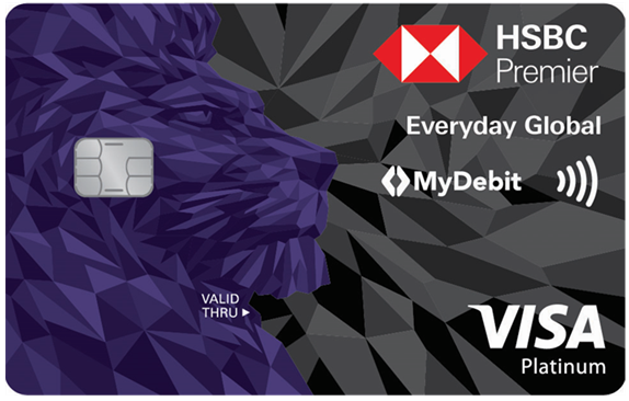 Card face of HSBC Premier Everyday Global Account; image used for HSBC Malaysia Everyday Global Account page.
