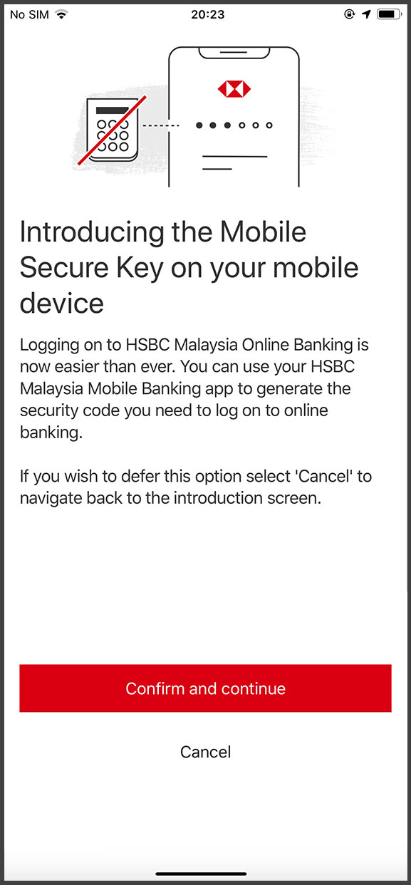 Introduction page of Mobile Secure Key